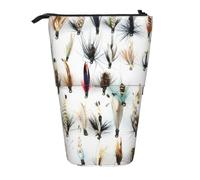 YXDVPALNE Selección de Moscas Tradicionales para la Pesca de Trucha con Pescado Blanco,Estuche telescópico para lápices, Soporte para lápices con Cremallera.