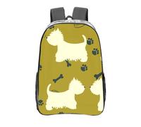 YXDVPALNE Silueta de perro de las Tierras Altas del Oeste Animal del Oeste,Mochila informal de 16 pulgadas, transparente, resistente al agua, para la escuela
