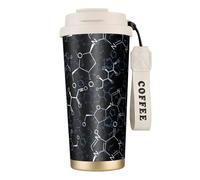 YXDVPALNE Símbolos químicos de la química,Taza de café de acero inoxidable 316 con cordón, vaso térmico de viaje para coche, 500 ml