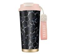 YXDVPALNE Símbolos químicos de la química,Taza de café de acero inoxidable 316 con cordón, vaso térmico de viaje para coche, 500 ml