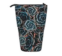 YXDVPALNE Suculentas Frescas Impresas,Estuche telescópico para lápices, Soporte para lápices con Cremallera.