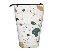 YXDVPALNE Terrazo Patrones sin Costuras Mármol Italiano clásico,Estuche telescópico para lápices, Soporte para lápices con Cremallera.