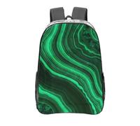 YXDVPALNE Textura de malaquita,Mochila informal de 16 pulgadas, transparente, resistente al agua, para la escuela