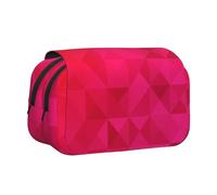 YXDVPALNE Triángulo geométrico Fucsia Estuche para lápices portátil con Doble Concha y Cremallera