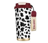 YXDVPALNE Vaca (Letra pequeña),Taza de café de acero inoxidable 316 con cordón, vaso térmico de viaje para coche, 500 ml