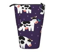 YXDVPALNE Vacas Divertidas Granja Divertida,Estuche telescópico para lápices, Soporte para lápices con Cremallera.