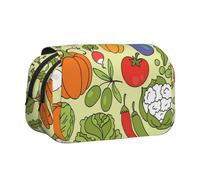 YXDVPALNE Varios Patrones de Vegetales Estuche para lápices portátil con Doble Concha y Cremallera