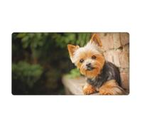 YXDVPALNE Yorkshire Terrier Bokeh Lindos Perros Pared,Alfombrilla de ratón Grande para Escritorio, Teclado de Ordenador, Base de Goma Antideslizante, 40 x 70 cm