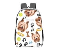 YXDVPALNE Yorkshire terrier, perro sonriente,Mochila informal de 16 pulgadas, transparente, resistente al agua, para la escuela
