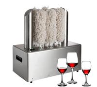 YXFAZPP Pulidora Comercial de Copas de Vino, máquina pulidora eléctrica de Tazas de cerámica de 8 Cabezales, Lavadora de Vidrio, lavadoras de 660 Tazas/Hora, Secado con Aire Caliente