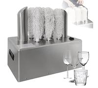 YXFAZPP Pulidora eléctrica Comercial de Copas de Vino, máquina pulidora de Copas de Vino con 8 paños de Pulido y Secado con Aire Caliente, máquina pulidora de cristalería, 800 Tazas/Hora (8head)