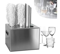 YXFAZPP Pulidora eléctrica Comercial de Copas de Vino, máquina pulidora de Copas de Vino con 8 paños de Pulido y Secado con Aire Caliente, máquina pulidora de cristalería, 800 Tazas/Hora (5head)