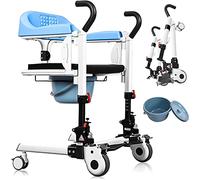 YXFAZPP Silla de Transferencia de Pacientes con Asiento Dividido de 180° con Elevador de Pacientes, Silla de Ducha y Orinal: Ideal para Personas Mayores, discapacitadas y Transporte