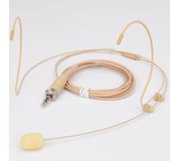 YXG Headworn Earset - Auriculares dobles para colgar sobre la oreja, micrófono ligero de perfil bajo, color beige, compatible con el transmisor inalámbrico Sennheiser Bodypack, con tapón de rosca