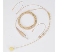 YXG Headworn - Micrófono para colgar sobre la oreja, color beige, de perfil bajo, ligero, con cable de 1,45 m, cabezal de bloqueo de rosca de 3,5 mm, para sistema inalámbrico y transmisor de