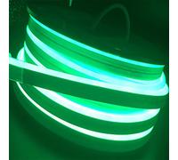 YXHL 12V LED verde neón de silicona impermeable para decoración interior y exterior DIY Banner 15 metros / 50 pies