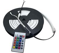 YXHL Cadena de luces LED Neon RGB 12V, flexible/impermeable/multicolor/control remoto para el hogar/jardín/decoración arquitectónica (5 metros)