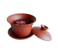 YXHUPOT Gaiwan - Tazón de té Kungfu Zisha Red Clay negro, taza de 130 ml (rojo)