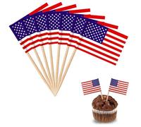 YXHZVON 100 PCS Banderas de Palillos de Dientes de Estados Unidos, Bandera de Palillo de Cóctel Mini Bandera para Fiesta Pastel Sándwiches Pub Frutas Decoración del Evento Real