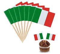 YXHZVON 100 Piezas Italia Bandera Palillos de Dientes, Cocktail Stick Banderas Mini Bandera Cupcake Toppers Palillo para la Fiesta de Alimentos Pastel de Frutas Platos Fiesta Pub Decoración