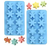 YXHZVON 2 Pcs Molde Bombones Silicona Moldes De Silicon Chocolate Molde Copo de Nieve Para Chocolate 8 Cavidades Moldes De Goma Para Chocolate