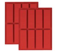 YXHZVON 2 PCS Moldes De Barra De Cereal Silicona, Silicona Rectangular Con 8 Cavidades para jabón, barra energética, barra de cereales, creador de barras de chocolate