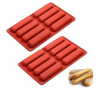 YXHZVON 2 PCS Moldes Silicona Reposteria Rectangulares de 8 Cavidades, Barra de Cereal Silicona para Panecillos de Brownie Cornbread Cheesecake Pudding
