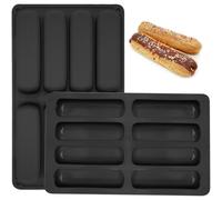 YXHZVON 2 Piezas Moldes De Silicona De Barras Cereales, 8 Cavidades Antiadherente Barritas Energéticas Rectangulares para Chocolate Pan Muffin Brownie Tarta De Queso（Negro）