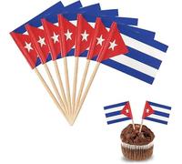 YXHZVON 200 unidades de palillos de cóctel con banderas, bandera de Cuba, palillos de cóctel con banderas para decoración de fiesta, pastel, fruta, sándwich, fiesta, pub, decoración