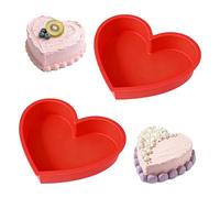 YXHZVON 2PCS Molde Bizcocho Corazon Silicona, 17cm Moldes De Corazon De Silicona, Moldes Silicona Reposteria, Silikonformen Gießformen Herz en 3D, para Hornear Pan,Pasteles,Tostadas