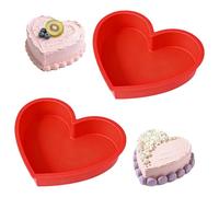 YXHZVON 2PCS Molde Bizcocho Corazon Silicona, 22cm Moldes De Corazon De Silicona, Moldes Silicona Reposteria, Silikonformen Gießformen Herz en 3D, para Hornear Pan,Pasteles,Tostadas