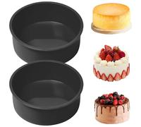 YXHZVON 2PCS Molde para Tarta Redondo de Silicone, 15cm Molde Silicona Bizcocho Redondo, Desmoldado Rápido, para Hornear Pasteles, Pan, Repostería(Negro)