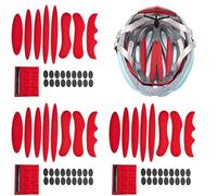 YXHZVON 3 Juegos de Almohadillas para Casco de Bicicleta, Espuma Universal para Bicicleta, Almohadilla de Repuesto Almohadillas de Velcro para Casco, Rojo