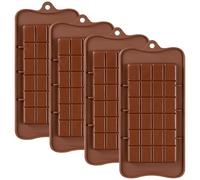 YXHZVON Juego de 4 Molde de Chocolate, Moldes de Silicona para Waffles, Moldes para hornear de cocina antiadherentes, Adecuado para Galletas, Chocolate, Dulce de Azúcar