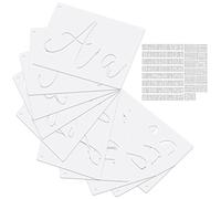YXHZVON Juego de 45 Plantillas de Letras Alfabeto, Reutilizables Letras Mayúsculas Minúsculas Plantillas de Alfabeto, Letrero y Números Plástico para Pintar Dibujo Graffiti Decoración de Pared Hogar