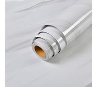 YXHZVON Papel Marmol Adhesivo Muebles Blanco, 40 x 300 cm Vinilo Adhesivo Mármol Blanco y Gris, Papel Pintado Autoadhesivo Impermeable para Encimera de Cocina, Armarios