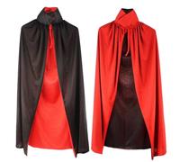 YXHZVON Túnica de Mago Rojo Negra, Túnica de Mago de Carnaval, Capa de Vampiro, Capa de Bruja,Niño para Cosplay, Disfraz Halloween Niño Niña(140cm)