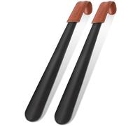 YXINAER 2 calzadores de metal con mango largo for hombre y mujer, resistentes antideslizantes, flexibles extra largos Calzador de Zapatos(Color1)