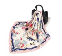 YXINAER Bandana de Seda Bufanda de satén for Mujer, Bufanda Cuadrada pequeña Primavera y Verano, Seda Artificial, Regalo Estampado(ZQ35)