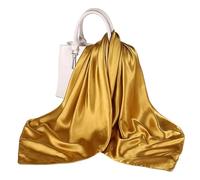 YXINAER Bandana de Seda Bufandas de Seda a la Moda for Mujer, pañuelo Pelo Satinado for, Colores sólidos, chales Cuadrados, Bufandas for el Cuello for(Yellow)