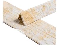 YXINAER Cenefa Autoadhesiva Pegatina de pared espuma autoadhesiva, papel tapiz impermeable for zócalo, línea esquina superior techo, pegatina rodapié suelo(Light yellow)