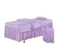 YXINAER Funda Camilla Masaje Juego De Ropa De Cama For Salón De Belleza, 4 Uds., SPA De Masaje, Ropa De Cama Gruesa, Sábanas, Colcha, Funda Nórdica(Light Purple,70x185cm 4pcs)