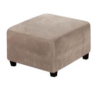 YXINAER Funda Otomana Fundas de Terciopelo for otomanas cuadradas, Plegables, con Almacenamiento, Protector Muebles, Fundas elásticas(Light Brown,XL)