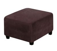 YXINAER Funda Otomana Fundas de Terciopelo for otomanas cuadradas, Plegables, con Almacenamiento, Protector Muebles, Fundas elásticas(Brown,XL)