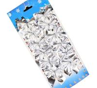 YXINAER Lazos Arbol Navidad Decoraciones Arco 12 Piezas De Guirnalda DIY Materiales A Juego Lazo Decorativo Brillo(7cm 1 Pack,Silver)