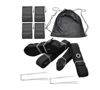 YXINAER Líneas para Voleibol de Playa Kit de líneas límite for Voleibol, portátil, versátil, fácil Instalar con Anclajes Metal, Correas cincha 16 m y 8(Black)