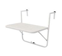 YXINAER Mesa Colgante Balcon Rambardes Table Suspendues Pour Balcon, Métal Forgé, Mini Tenture Murale Simple, Pliante, Jardin(White)