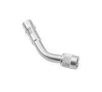 YXINAER Prolongador de Válvula 1 vástago de válvula neumático latón doblado en ángulo 45/90/135 Grados con Adaptador extensión for Accesorios Coche, camión, Motocicleta y Ciclismo(135 Degrees-Silver)