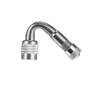 YXINAER Prolongador de Válvula Adaptador de extensión válvula neumático en ángulo latón 45/90/135 Grados for automóviles, Camiones, Motocicletas y Bicicletas(Silver 1pc-45)