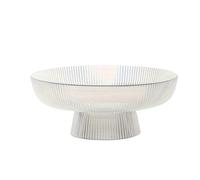 YXINAER Tazón de Frutas 1Pcs Glass Fruit Bowl Tall Striped Storage Tray Home Living Room Decoration Creative Dried(26CM)